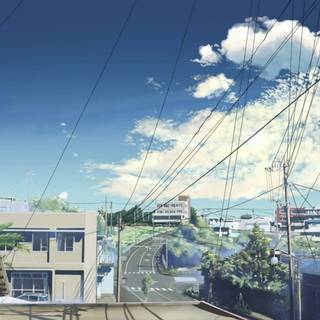 Aesthetic blue anime PC wallpaper