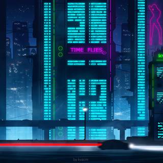 Cyber city aesthetic 4k wallpaper