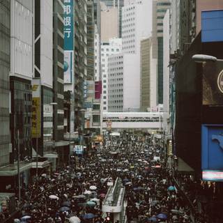 Crowded city wallpaper