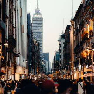 Crowded city wallpaper