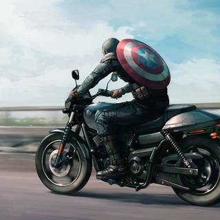 Captain America bike wallpaper