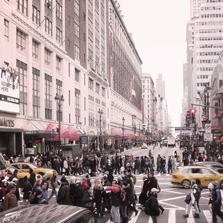 Crowded city wallpaper