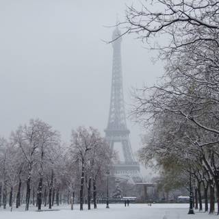 Paris winter desktop wallpaper