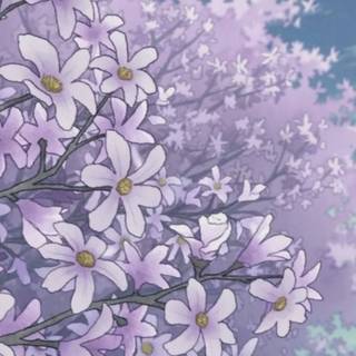 Aesthetic purple spring wallpaper