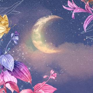 Aesthetic purple spring wallpaper