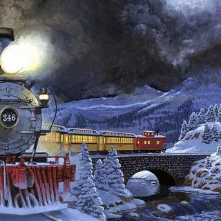 Winter train 1920x1080 wallpaper