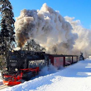 Winter train 1920x1080 wallpaper