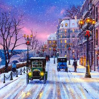 Paris winter desktop wallpaper