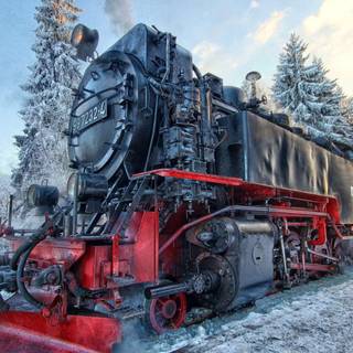 Winter train 1920x1080 wallpaper