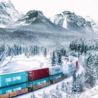 Winter train 1920x1080 wallpaper