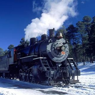 Winter trains wallpaper