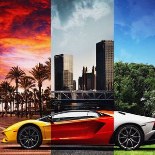 Car collage wallpaper