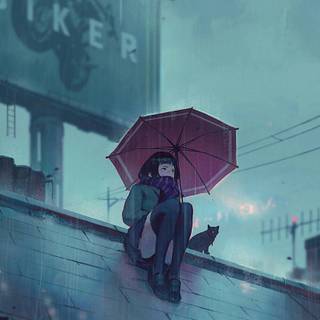 Raining anime aesthetic wallpaper