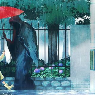 Raining anime aesthetic wallpaper