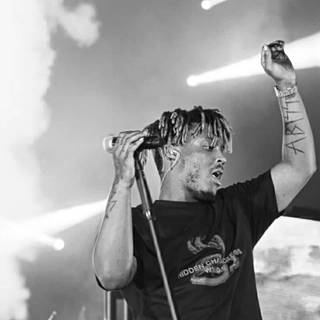 Juice Wrld black and white iPhone 4k wallpaper