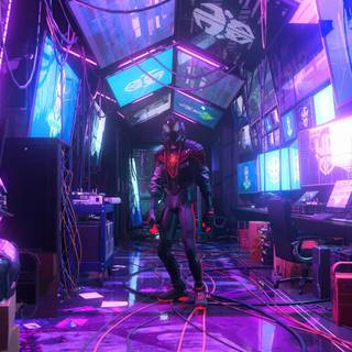 Neon Miles Morales wallpaper