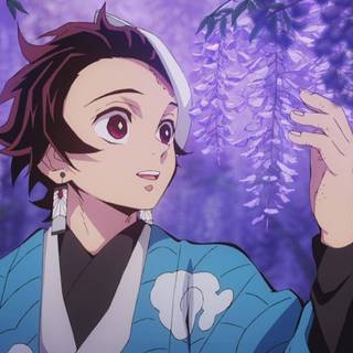 Tanjiro purple wallpaper