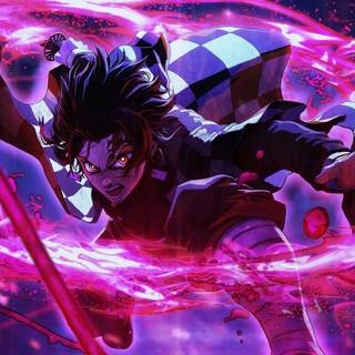 Tanjiro purple wallpaper