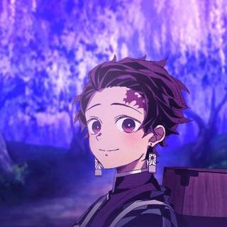 Tanjiro purple wallpaper