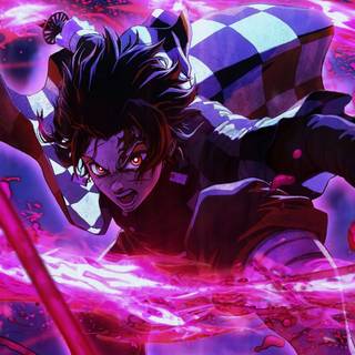 Tanjiro purple wallpaper