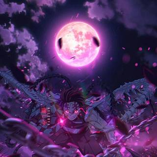 Tanjiro purple wallpaper