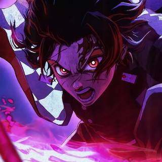 Tanjiro purple wallpaper