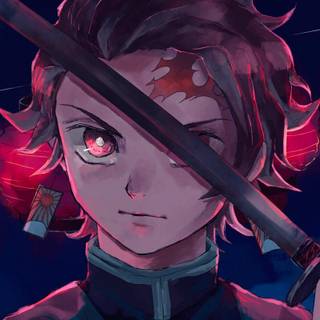 Tanjiro purple wallpaper