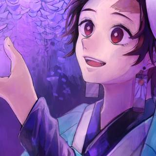 Tanjiro purple wallpaper