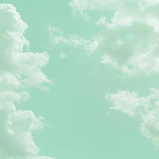 Mint green clouds wallpaper