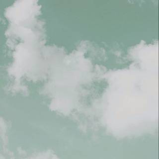 Mint green clouds wallpaper
