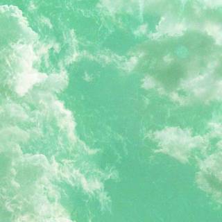 Mint green clouds wallpaper