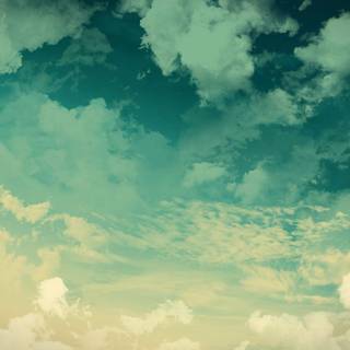 Mint green clouds wallpaper