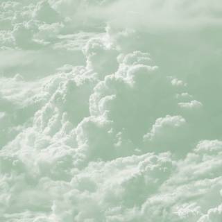 Mint green clouds wallpaper