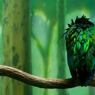 Green birds wallpaper