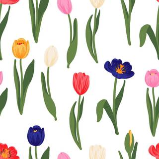 Springtime cartoon flowers wallpaper