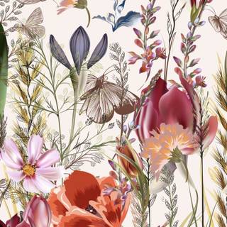 Springtime cartoon flowers wallpaper