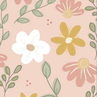Springtime cartoon flowers wallpaper