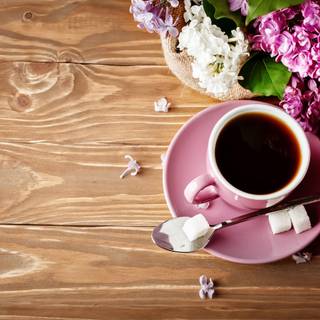 Coffee and spring wallpaper