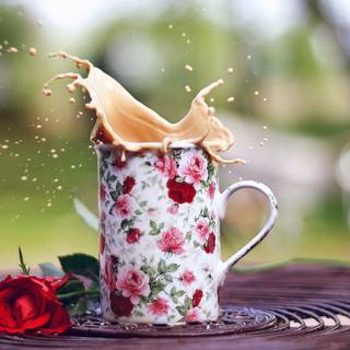 Coffee and spring wallpaper