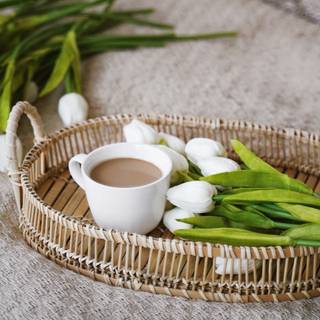 Coffee and spring wallpaper