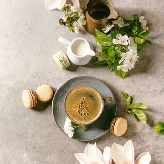 Coffee and spring wallpaper