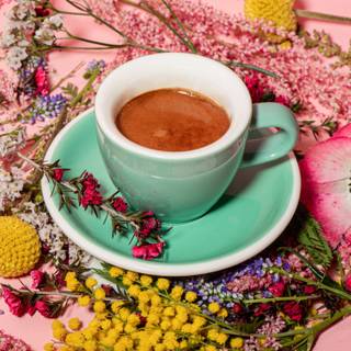 Coffee and spring wallpaper