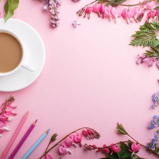 Coffee and spring wallpaper