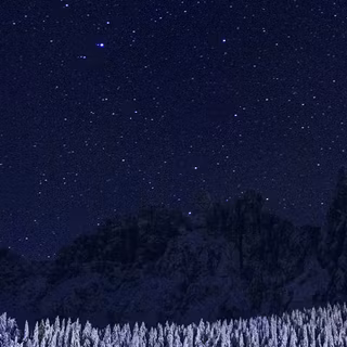 Blue night winter mountain wallpaper