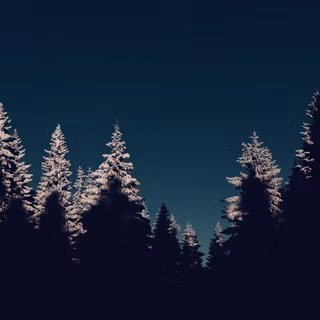 Blue night winter mountain wallpaper