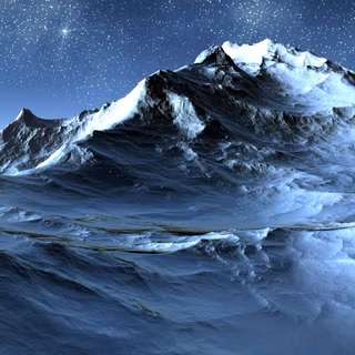 Blue night winter mountain wallpaper
