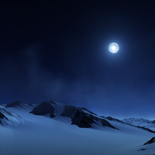 Blue night winter mountain wallpaper