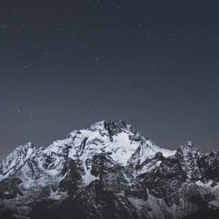 Blue night winter mountain wallpaper