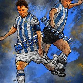 Maradona and Messi wallpaper