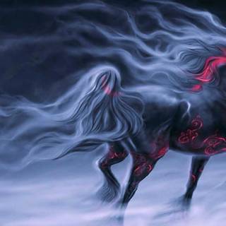 Horse and wolf wallpaper